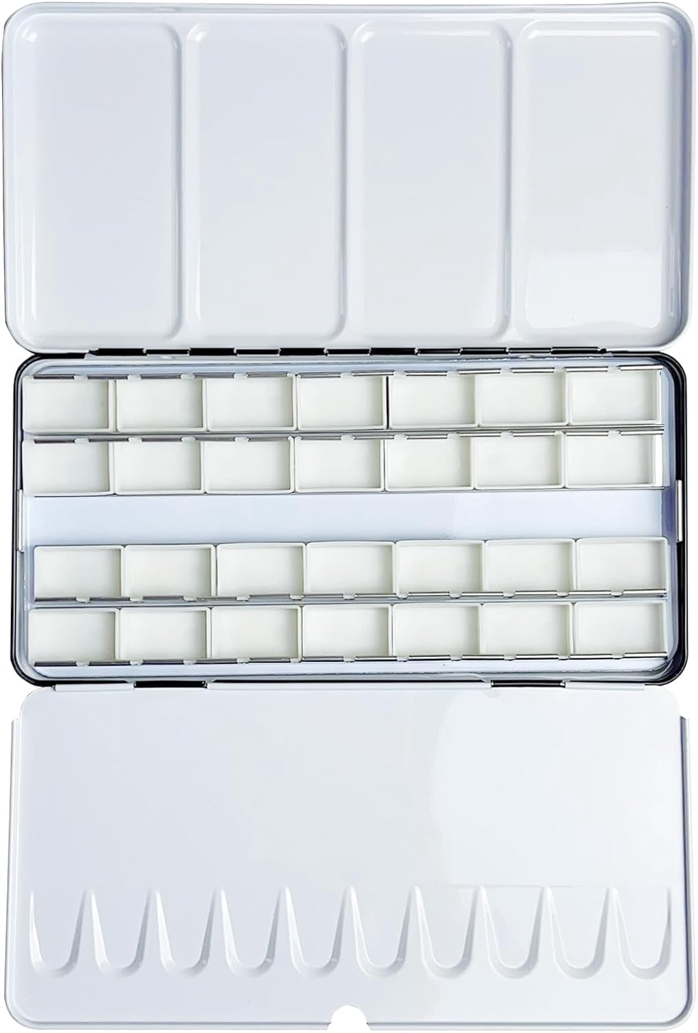 JJEAN-Empty Watercolor Tins Palette Paint Case – Large Watercolor Palette Box Metal Tin with 28 Standard 3ml Full Pans