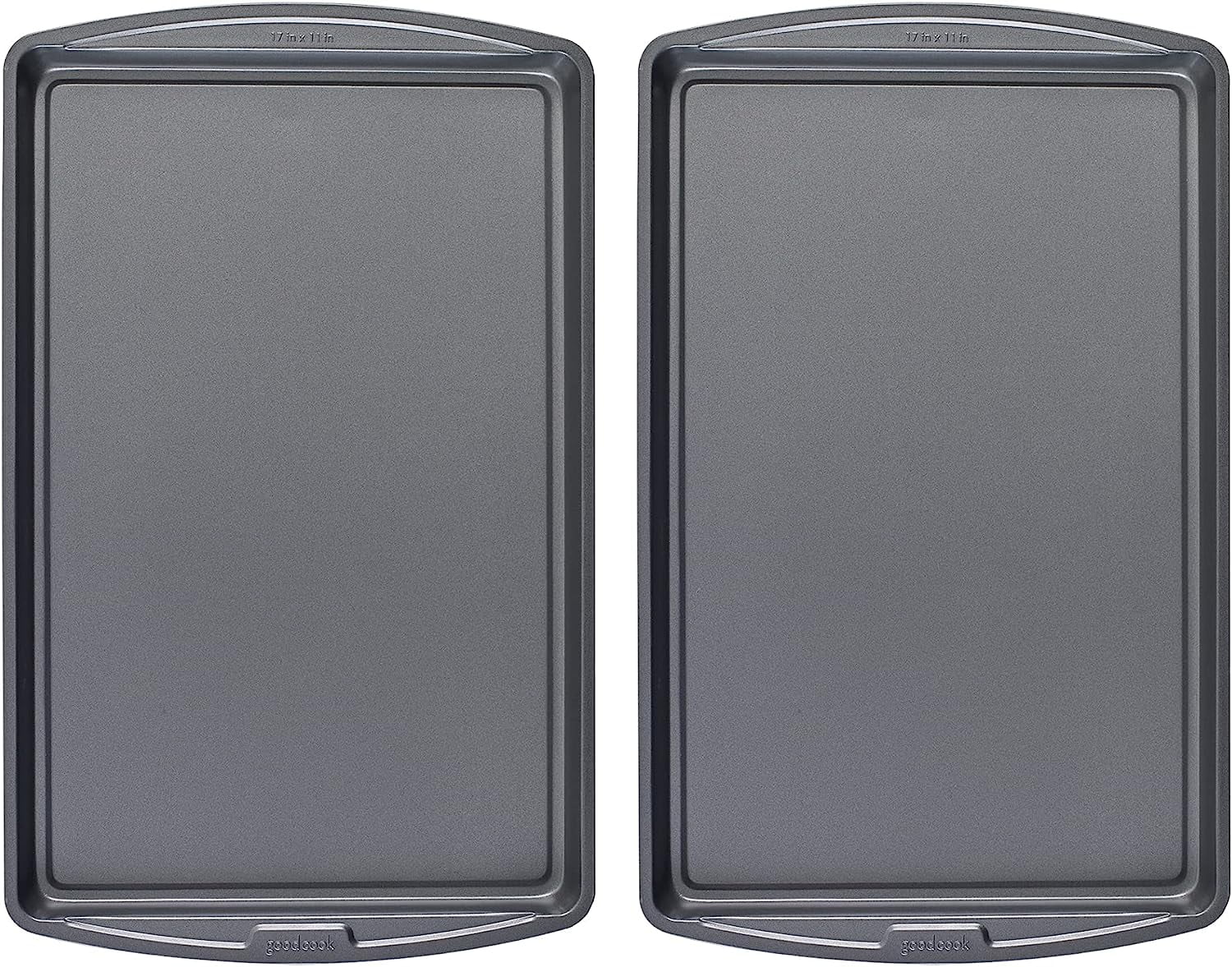 JJEAN-Everday Nonstick Carbon Steel 17 x 11-Inch Baking Sheet Set, 2 Pack \u2013 Medium Sized Cooking Pans, Bakeware Set, Cookie Sheets for Baking, Oven Pan Set