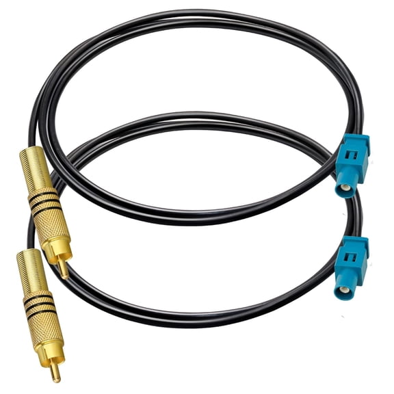 JJEAN-Fakra Z Male to RCA Male Pigtail Cable RG174 Extension for Car Telematics GPS Navigation 3.3ft (1M) Coaxial Cable 2 PCS