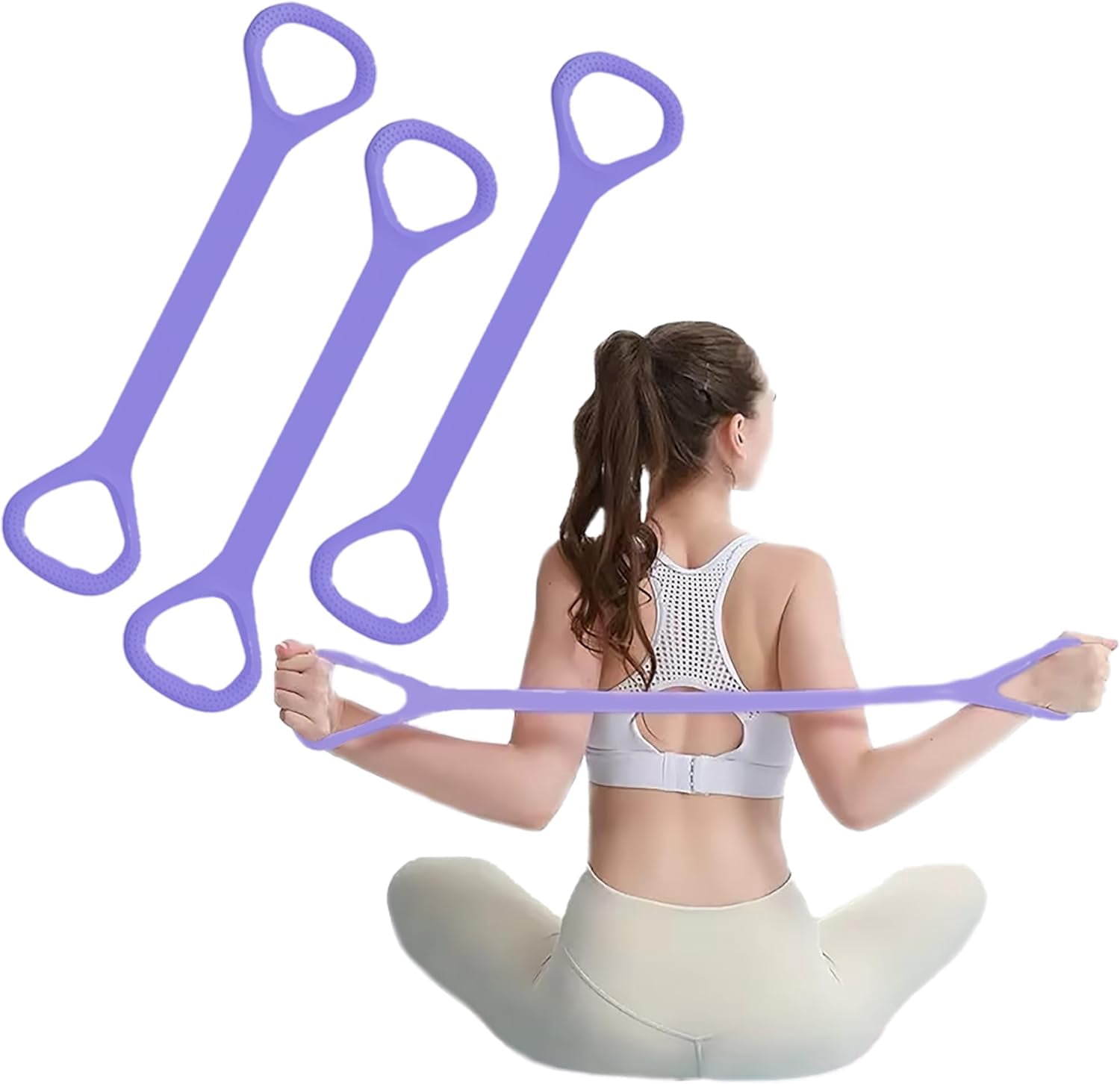 JJEAN-Figure 8 Resistance Band with Handles, Elastic Bands for Working Out,Arm,Back,Shoulder Training Elastic Ropes,Exercise Equipment for Yoga, Pilates,Physical Therapy Stretching
