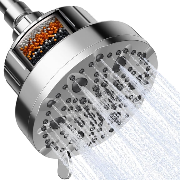 JJEAN-Filtered Shower Head, 20 Stage Shower Filter Head for Hard Water with Pause Mode, 9 Modes High Pressure Shower Head with Filter for Remove Chlorine and Harmful, Chrome
