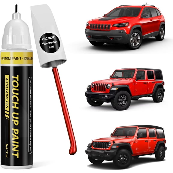 JJEAN-(Firecracker Red (PRC/MRC) Car Touch Up Paint for Jeep, Car Paint Scratch Repair Kit, Quick & Easy Solution, 2 in 1 Scratch Remover Pen with Color-Matched
