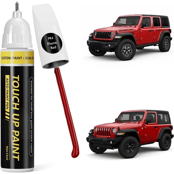 JJEAN-(Flame Red (PR4) Car Touch Up Paint For JEEP, Car Paint Scratch Repair Kit, Quick & Easy Solution to Repair, 2 in 1 Scratch Remover Pen With Color-Matched