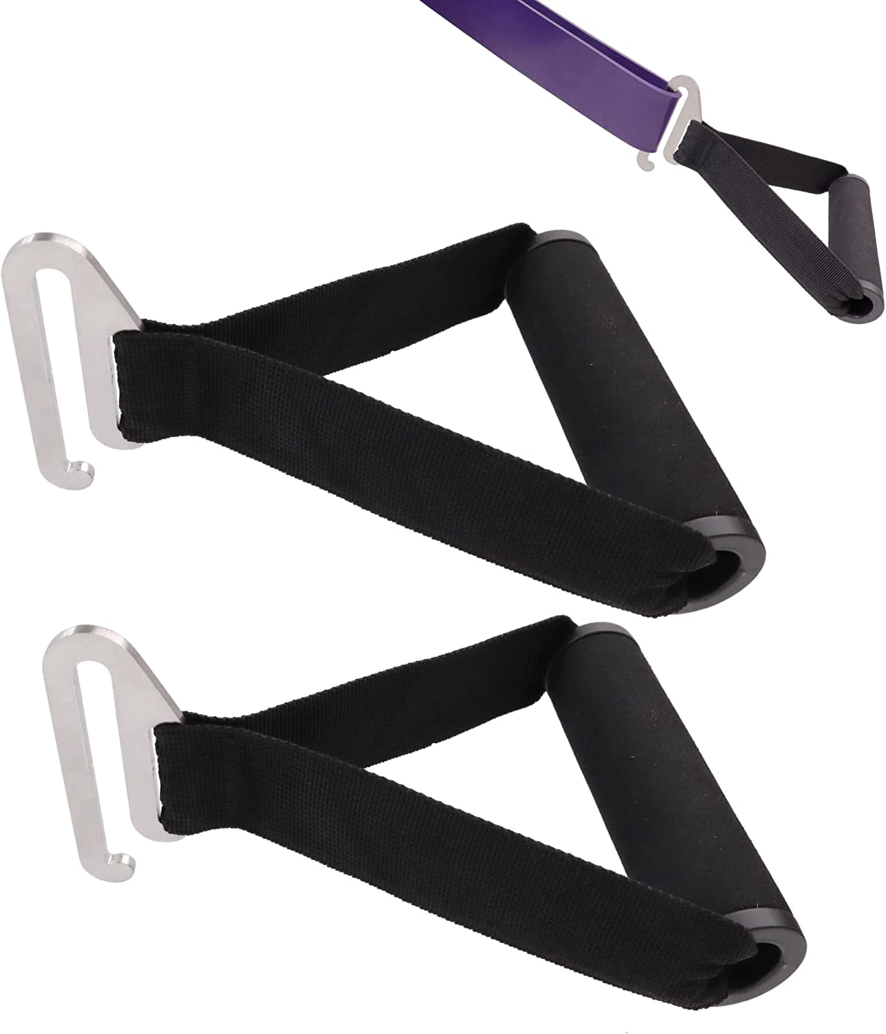 JJEAN-Flat Resistance Band Handles for Pull up Assistance Bands and Loop Exercise Bands for Home Gym Workout Exercises