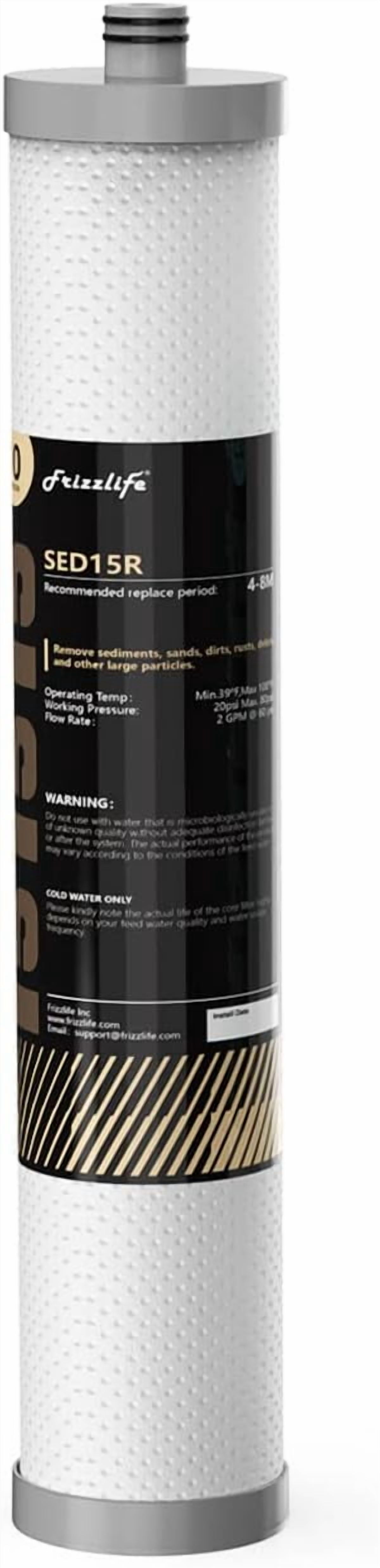 JJEAN-Frizzlife SED15R Replacement Filter Cartridge (1st Stage) for DW15, TW15, DW15F, TW15F Under Sink Water Filters