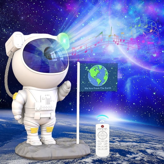 JJEAN-Galaxy Astronaut Projector with Bluetooth Music Speaker,Remote Control&Timer,Nebula Star Space Buddy Projector Light for Family Friends Gift,Bedroom Gaming Room Decor