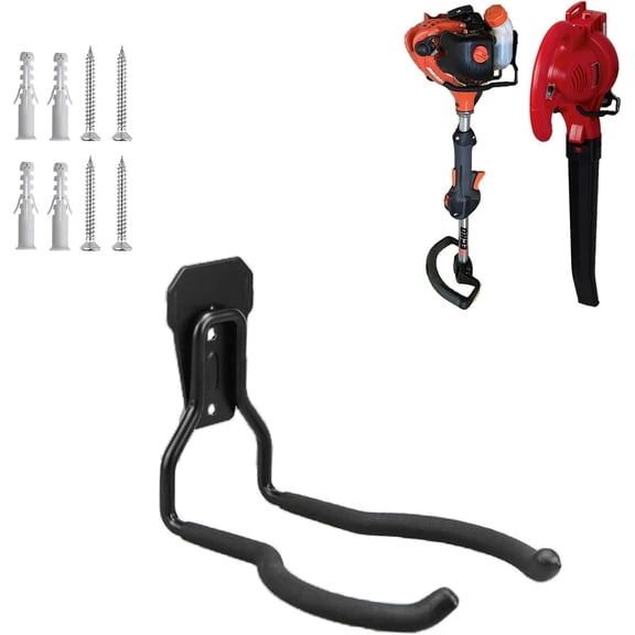 JJEAN-Garden Power Tool Hanger, Garage Wall Hooks, Weedeater Rack, String Trimmer Hanger, Utility Hooks for Garage Tool Organizers and Storage - Black-1 Pcs