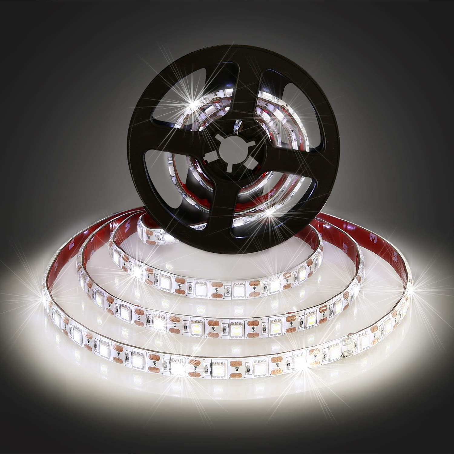 JJEAN-Geekeep White Led Strip Lights Battery Powered, Cordless Light Strip, Waterproof Led Light Strips Battery Powered, Wireless Battery Operated Strip Lights, 6.56ft/2m Outdoor Indoor