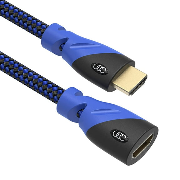 JJEAN-HDMI Extension Cables, 3ft, 6ft, 10ft, 15ft, 20ft, 25ft (15 ft, Blue, 2)