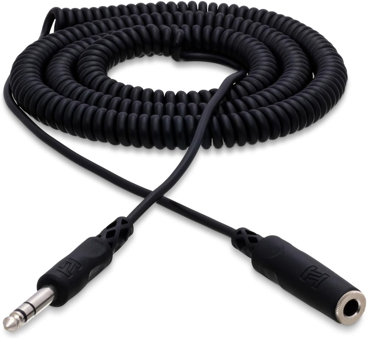 JJEAN-HPE-325C 1/4 Inch TRS to 1/4 Inch TRS Headphone Extension Cable, 25 Feet