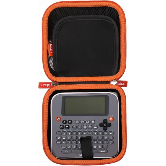 JJEAN-Hard Case Suitable for Makeid E1 Label Maker and Label Printer Tape Rolls and USB Charging Cable, Waterproof Shockproof Portable Label Machine Protective Case, Case Only, Black