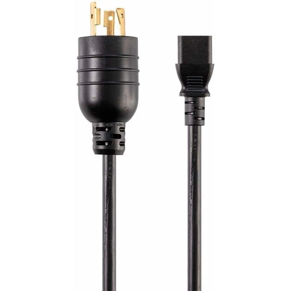 JJEAN-Heavy Duty Extension Cord - 6 Feet - Black | NEMA L6-20P to IEC 60320 C13, 14AWG, 15A, SJT, 250V, for High-Density Data Environments