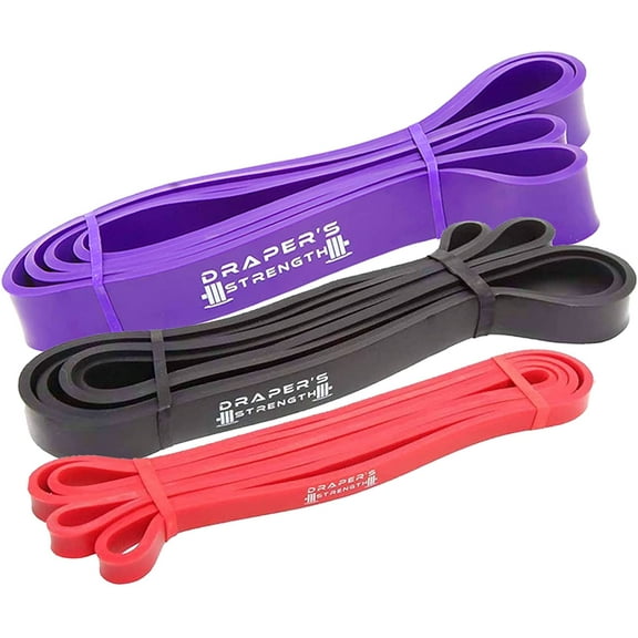 JJEAN-Heavy Duty Resistance Stretch Loop Bands for Powerlifting Workout Exercise and Assisted Pull Ups