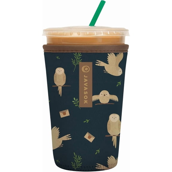 JJEAN-JavaSok Iced Coffee & Cold Soda Insulated Neoprene Cup Sleeve (Acceptance Letter, Medium: 22-28oz)