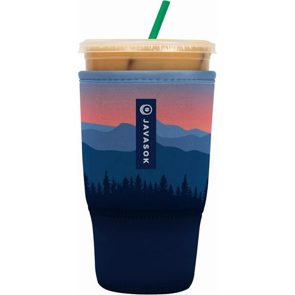 JJEAN-JavaSok Iced Coffee & Cold Soda Insulated Neoprene Cup Sleeve (Blue Ridge, Large: 30-32oz)