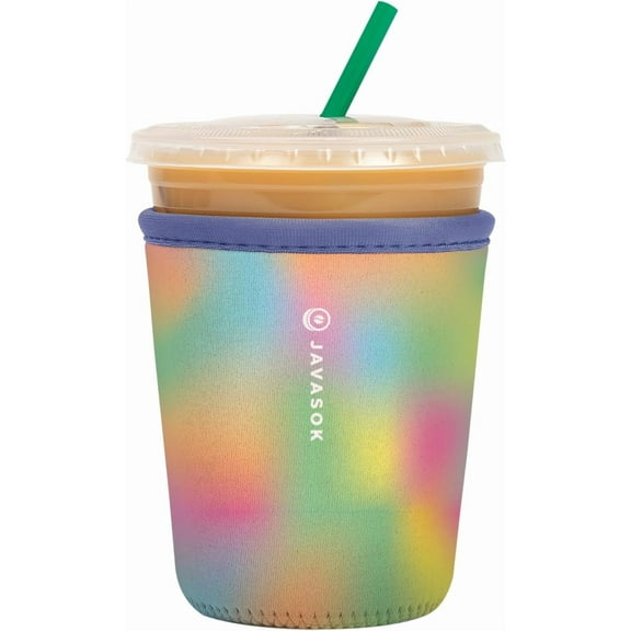 JJEAN-JavaSok Iced Coffee & Cold Soda Insulated Neoprene Cup Sleeve (Dreaming in Color, Small: 16-20oz)