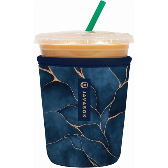 JJEAN-JavaSok Iced Coffee & Cold Soda Insulated Neoprene Cup Sleeve (Midnight Hour, Small: 16-20oz)