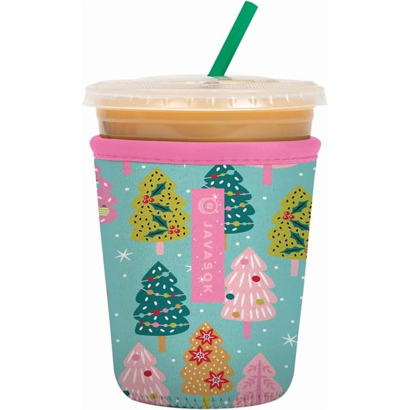 JJEAN-JavaSok Iced Coffee & Cold Soda Insulated Neoprene Cup Sleeve (Winter Magic, Small: 16-20oz)