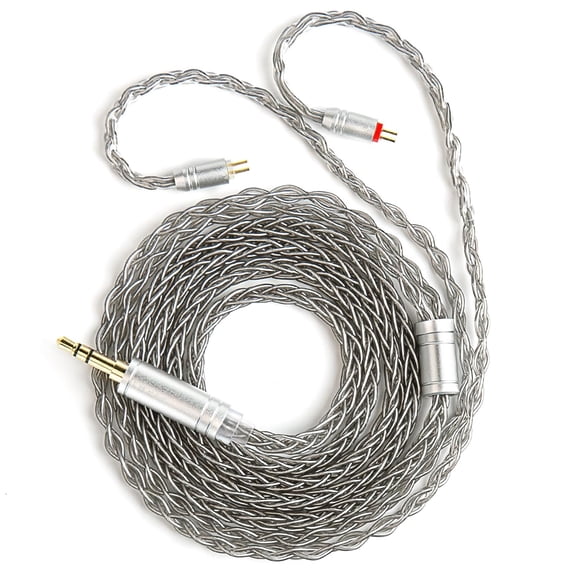 JJEAN-KBEAR ST12 2Pin IEM Cable, in Ear Monitor Replacement Earbuds Earphone Cable, 8 Core 4N OFC Silver-plated HiFi Headphone Wire Extension Cord for KZ ZST/AS10/ES4/ZS10/ZST-X CCA C10 (Grey, 2PIN 3