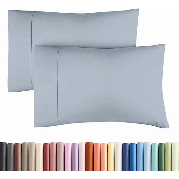JJEAN-King Standard Pillow Cases Set of 2 - Ultra-Soft Hotel Quality Pillowcase Covers - Comfy, Cozy & Fade Free - Wrinkle Resistant - Machine Washable Pillow Protectors - 2 Piece Set - Heathered Blu