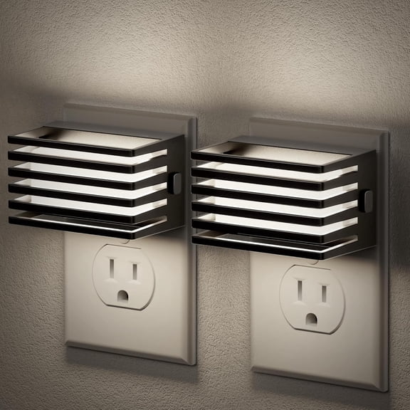 JJEAN-LED Night Light, [2 Pack] Night Lights Plug into Wall with Dusk to Dawn Sensor, Dimmable Plug in Night Light, Adjustable Brightness, 5000K Daylight White Nightlight for Bathroom Hallway