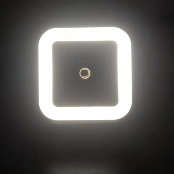 JJEAN-LED Night Light with Automatic Dusk to Dawn Sensor, Plug-in Wall Light with Smart Lighting Control, Square Shape, White