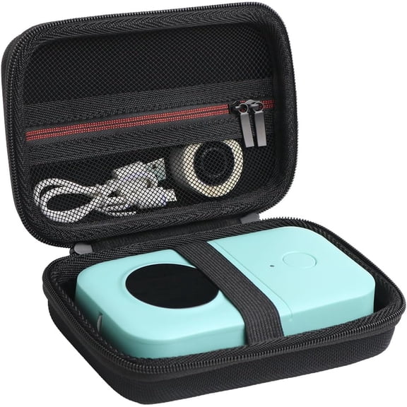 JJEAN-Labels Printer Case Compatible with Nelko P21/TYPONOS P21/Niimbot D11/Phomemo D30 D35/JADENS D11/ORGBRO X1 X3 S001 Label Maker Machine, Mesh Pocket for Label Printer Tape Accessories