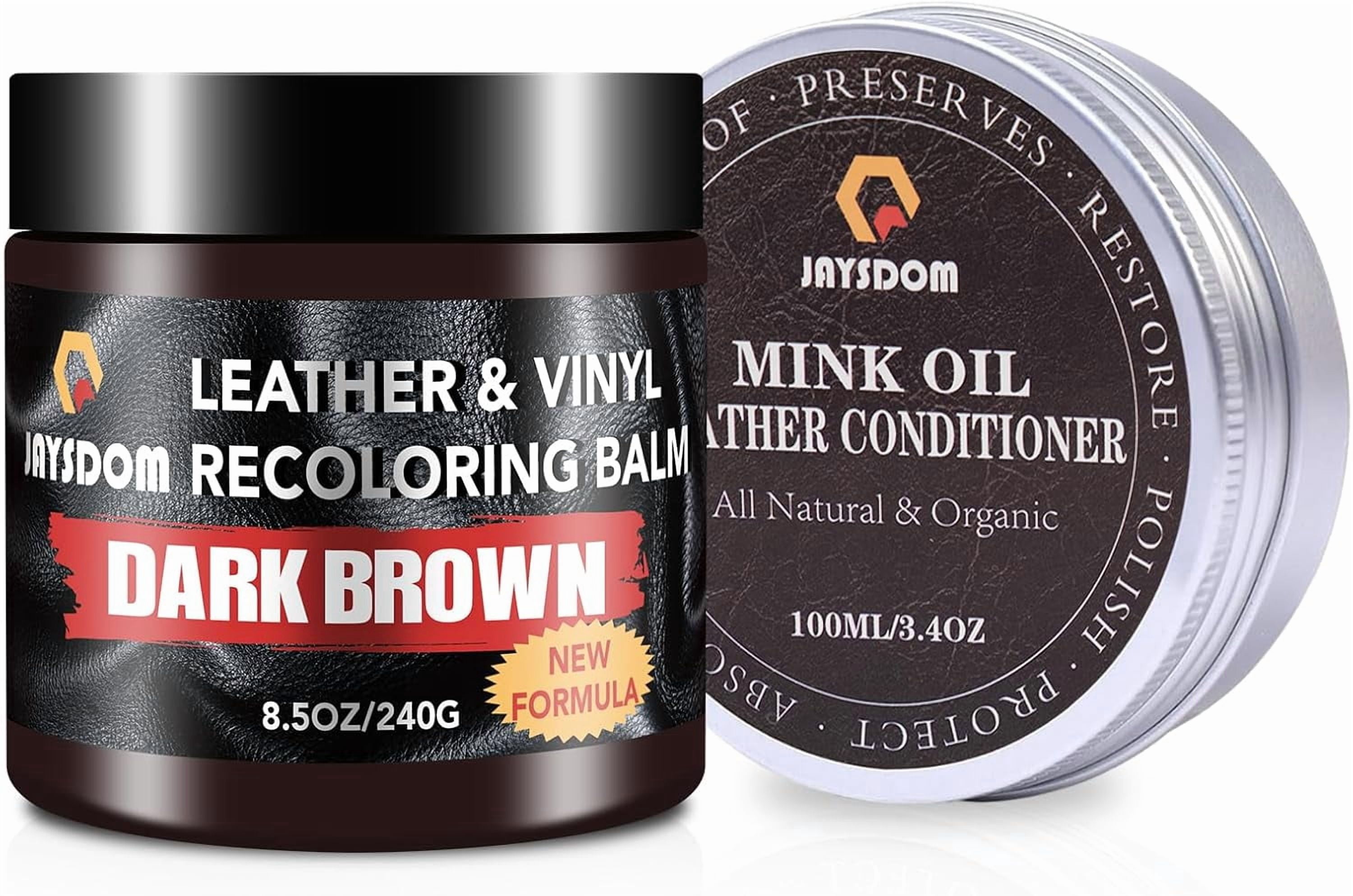 JJEAN-Leather Recoloring Balm, Leather Repair Kit, Leather Dye, Leather Color Restorer, Leather Scratch Remover, Leather Couch Paint, Repair, Leather Scratch Repair, Leather Restorer (Dark Brown with