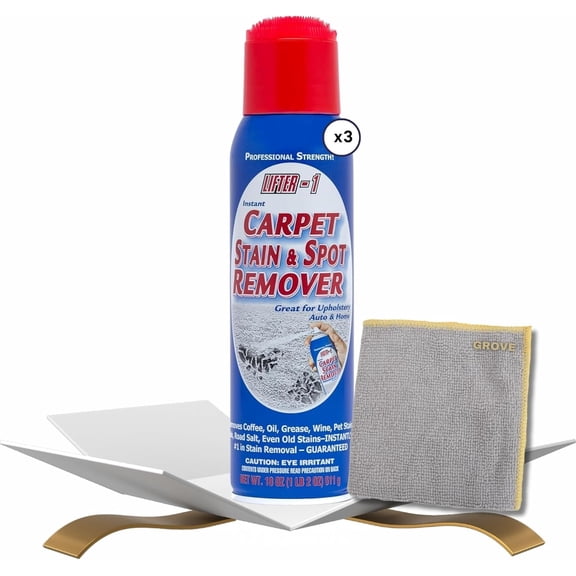 JJEAN-Lifter-1 Carpet Stain & Spot Remover Spray 18 oz Bundle with Microfiber Cloth - Effortless Carpet Stain Remover - Quick and Easy Carpet Cleaner Spray for Tough Stains - (4 Items)