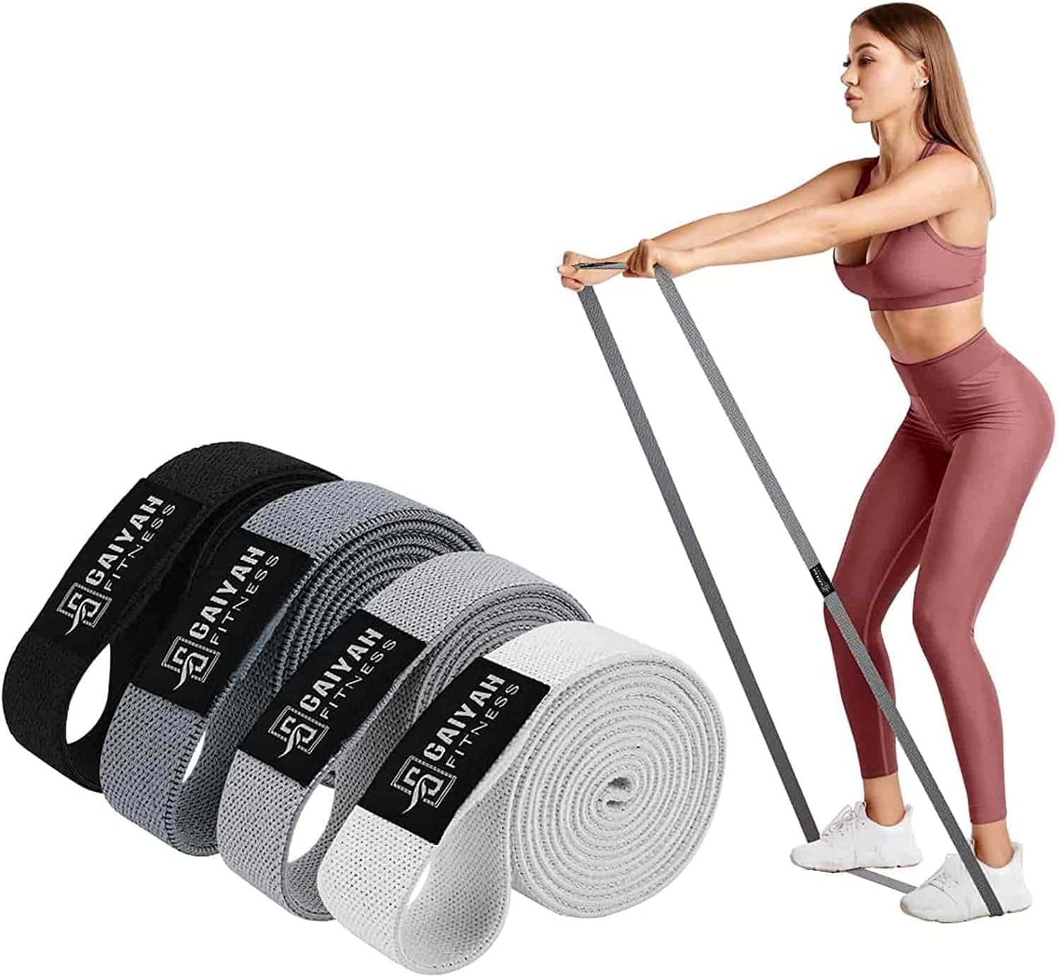 JJEAN-Long Resistance Bands for Working Out Women, Fabric Resistance Band, Stretch Bands for Exercise Bands Resistance Bands Set for Physical Therapy, Elastic Bands for Exercise