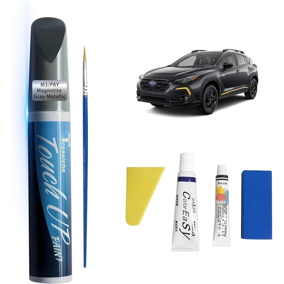 JJEAN-M3/P8Y Magnetite Gray Metallic Touch Up Paint for SUBARU Exact Match, Car Paint Scratch Repair kit, 2 in 1 Scratch Remover Pen with Color-Matched Rapid Drying of Paint Coating