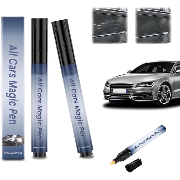 JJEAN-Magic Car Scratch Removal Pen, Car Scratch Remover for Vehicles for All Cars, Car Paint Scratch Repair Works On Any Colors Fix Scratches Swirl Marks And Scuffs, Easy Use for A Seamless Finis, 2