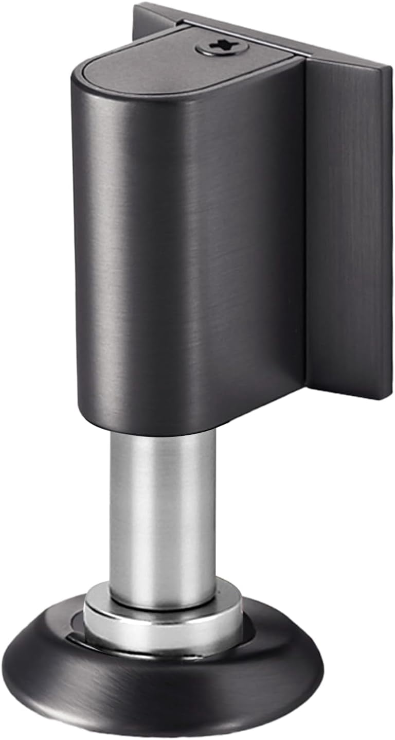 JJEAN-Magnetic Door Stoppers for Bottom of Door Holder 1 Pack Heavy Duty Magnetic Door Catch Holder to Keep Door Open with Screws and Adhesive No Drilling Magnet Mount Floor Door Stop