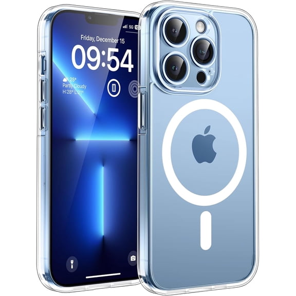 JJEAN-Magnetic for iPhone 13 Pro Case Clear, Upgraded Full Camera Protection, Compatible with Magsafe, Drop Protection, Phone Cover for iPhone 13 Pro 6.1 inch (Clear)