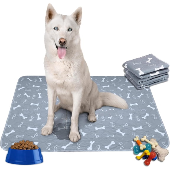 JJEAN-MarV 2-Pack Washable Pee Pads for Dogs Non Slip Puppy Pads , Ultra-Absorbent Mats for Puppy Training, Multi-Use, Reusable Puppy Pads (Grey, M)