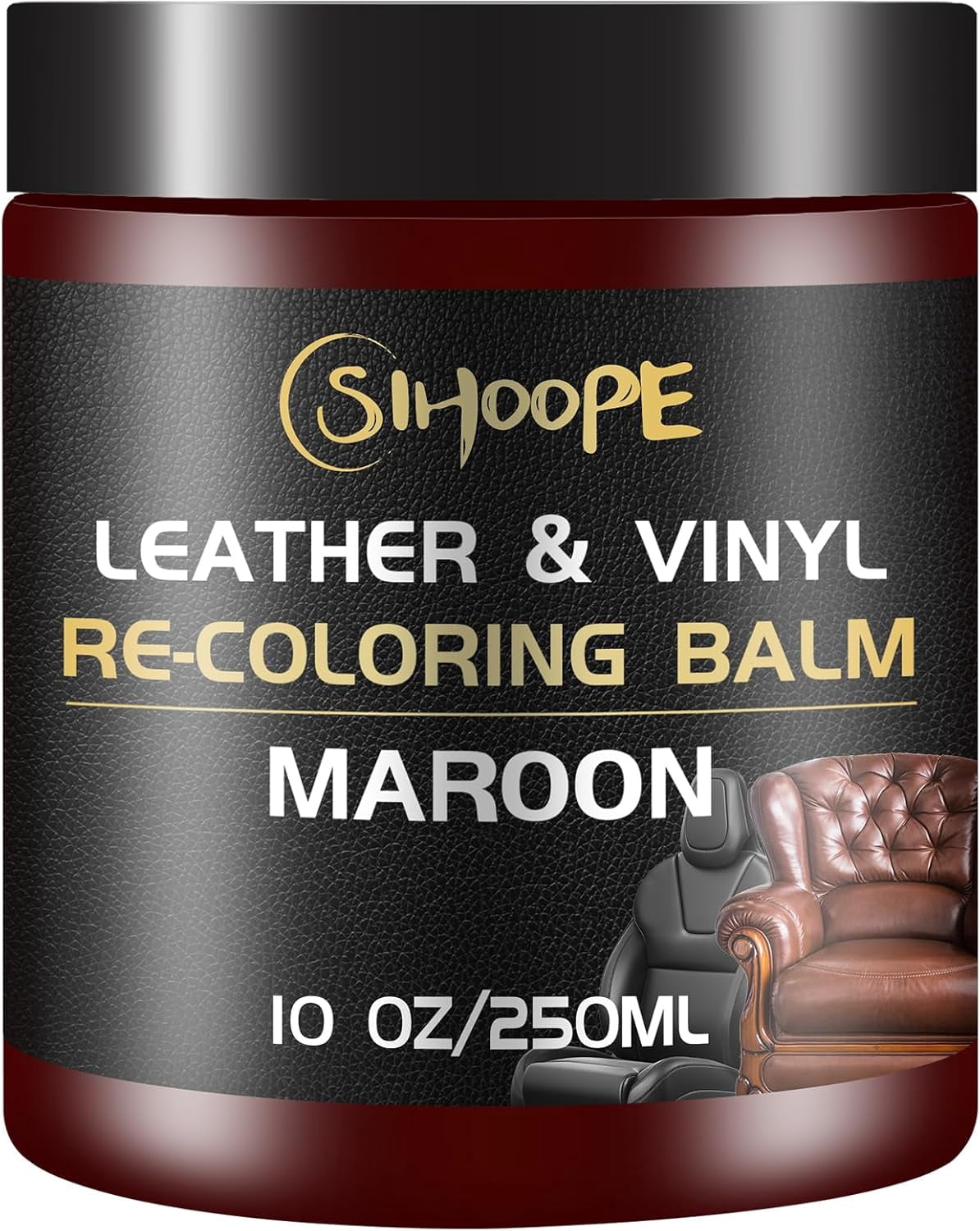 JJEAN-Maroon Leather Recoloring Balm, Leather Repair Kit for Furniture,Leather Dye Couch Paint and Repair,Leather Scratch Remover,Leather Color Restorer for Couches Car Seats Purses Shoes