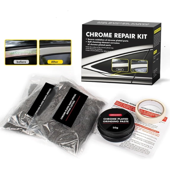 JJEAN-Metal Polish Restorer and Protectant, Chrome Cleaner and Polish for Cars, Removes Oxidation and Discoloration from Metal, Aluminum, Stainless Steel, Brass, Chrome and More