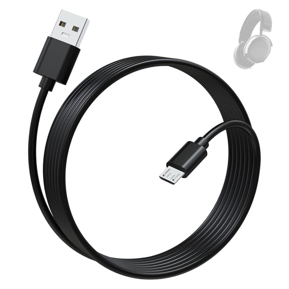 JJEAN-Micro USB Charging Cable Compatible with SteelSeries Arctis 7, Arctis 7P, Arctis 7X, Arctis 9, Arctis 9X, Arctis 3, Arctis 1, Arctis Pro Gaming Headsets, 6.6ft