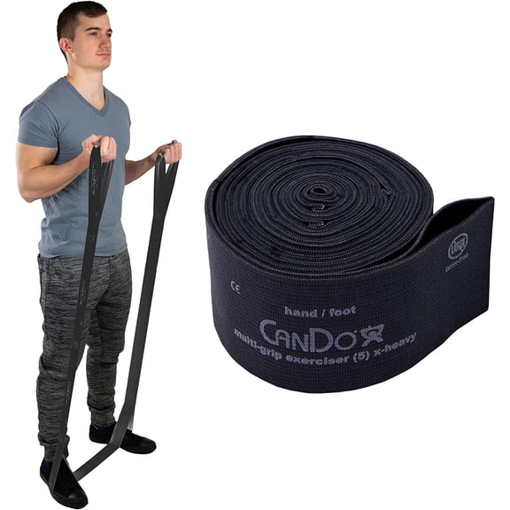 JJEAN-Multi-Grip 6 Foot Exercise Resistance Band with Hand/Foot Loops for Total Body Workouts, Training, Rehab, Stretching and Therapy