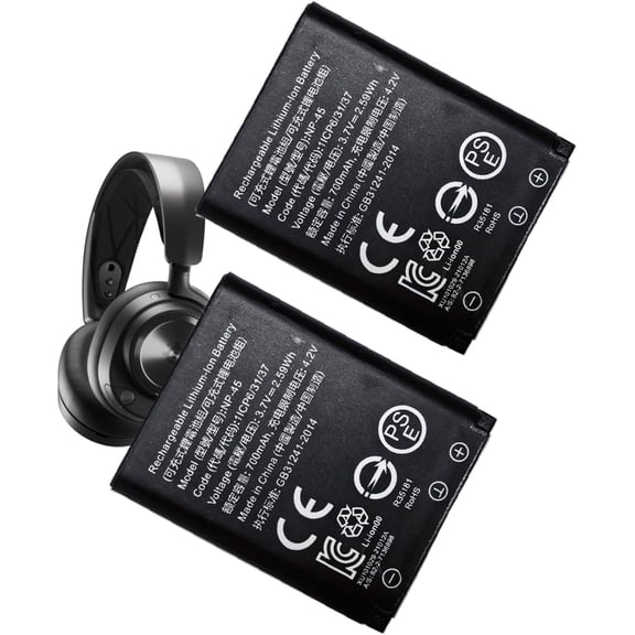 JJEAN-NP-45 2 Pack Battery Replacement for SteelSerie s Arctis Nova Pro 61527 Wireless Multi-System Gaming Headset