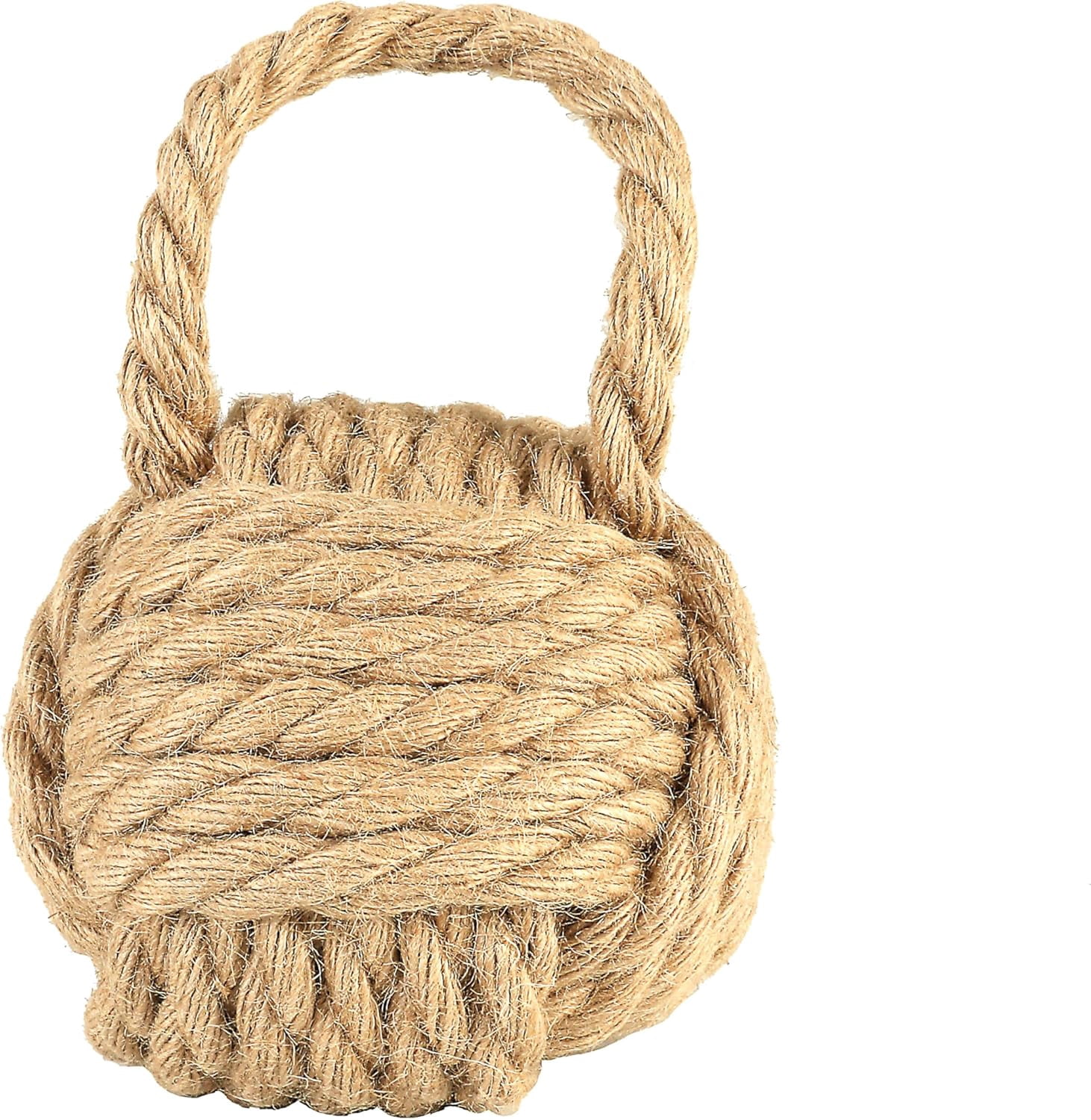 JJEAN-Nautical Rope Knot Decorative Cotton Door Stop, Natural