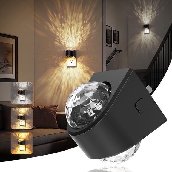 JJEAN-Night Lights Plug into Wall, Star Projector Night Light, 3CCT Automatic Galaxy Nightlight Plug in with Light Sensor for Bathroom Hallway Room Decor