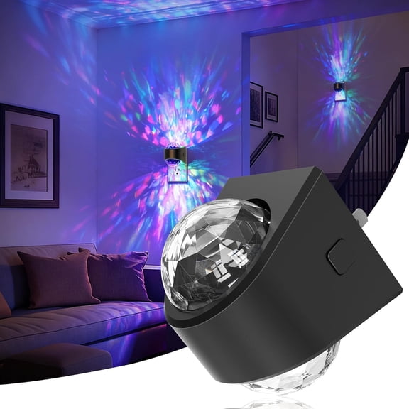 JJEAN-Night Lights Plug into Wall, Star Projector RGB Night Light with 9 Color Change, Automatic Galaxy Nightlight Plug in with Light Sensor for Bathroom Hallway Room Decor