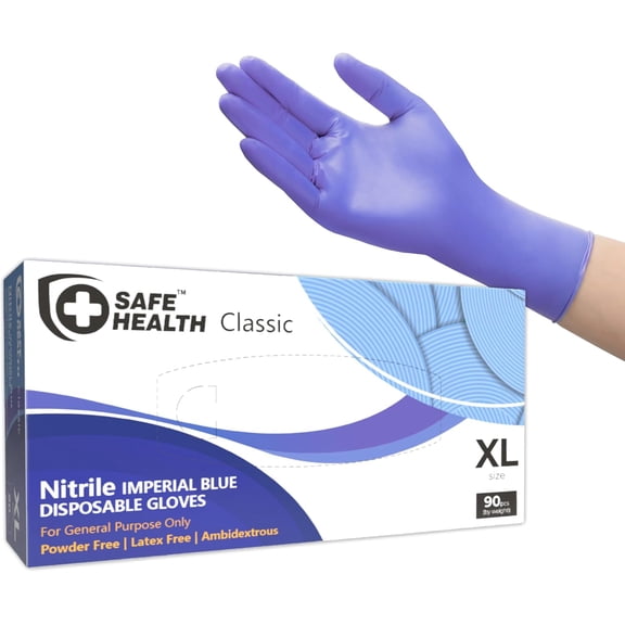 JJEAN-Nitrile Disposable Gloves, 3.5 Mil, Imperial Blue, Powder Free, Latex Free, Tattoo, Beauty, Salon, Car
