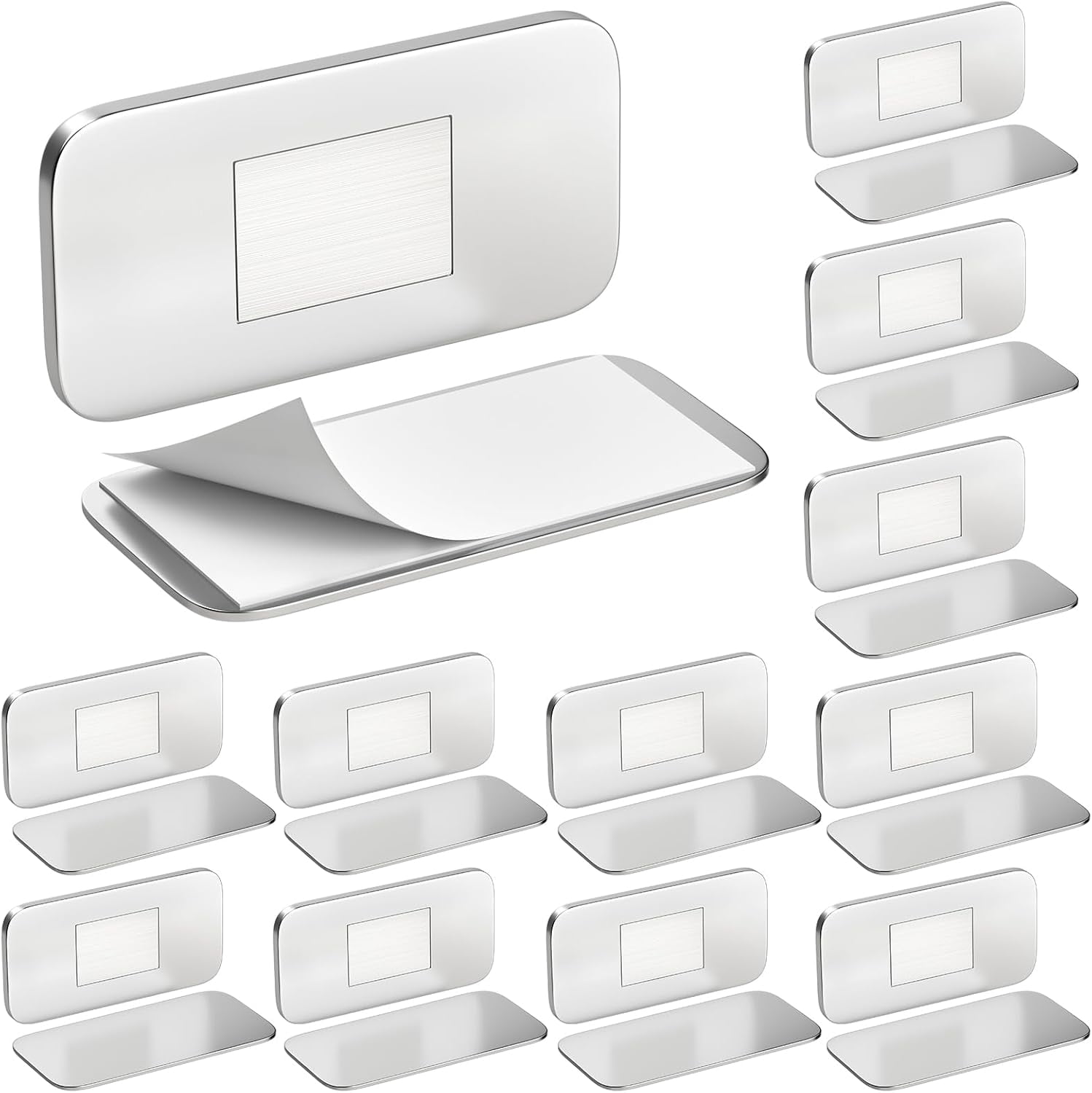 JJEAN-No Drill Cabinet Door Magnet for Closure, 12 Pack Magnetic Drawer Closure with Ultra Thin Adhesive Catch, Door Magnetic Catches for Kitchen, Pantry, Keep Cabinets Closed Securely, Easy Install