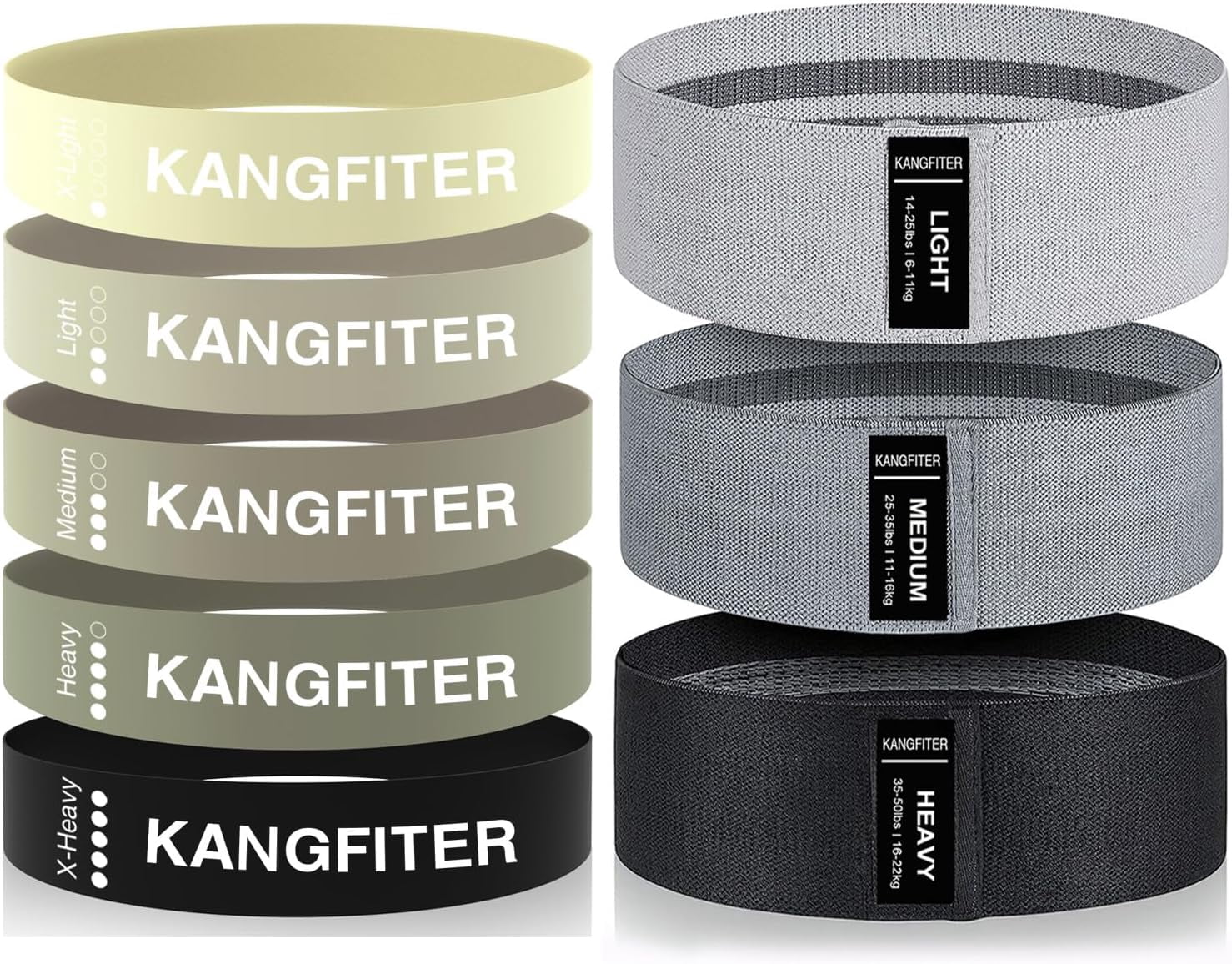 JJEAN-Non-Slip Fabric Resistance Bands for Working Out, Loop Exercise Bands for Booty Leg, Butt, Glute, Stretch Workout Bands for Women & Men, Hip Elastic Bands for Home Gym Fitness, Yoga, Pilates