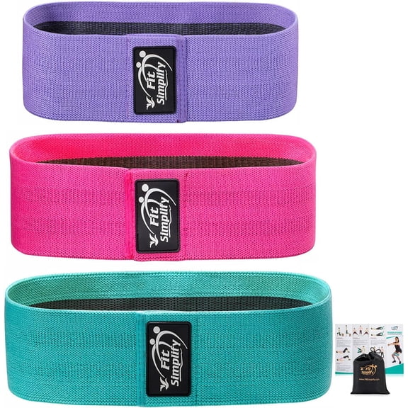 JJEAN-Non Slip Fabric Resistance Hip Bands, Set of 3