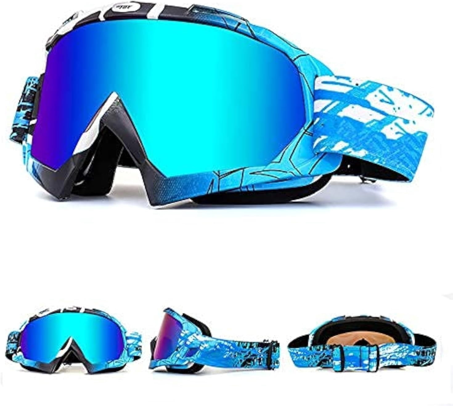 JJEAN-OTG Ski Snow Goggles, UV Protection Anti Fog Snowboard Goggles for Men Women Youth