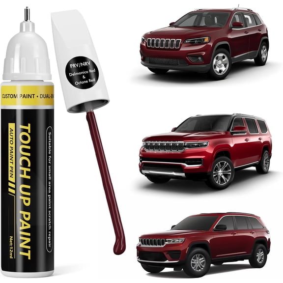 JJEAN-(Octane Red/Delmonico Red (PRV/NRV) Car Touch Up Paint For JEEP, Car Paint Scratch Repair Kit, Quick & Easy Solution to Repair, 2 in 1 Scratch Remover Pen With Color-Matched