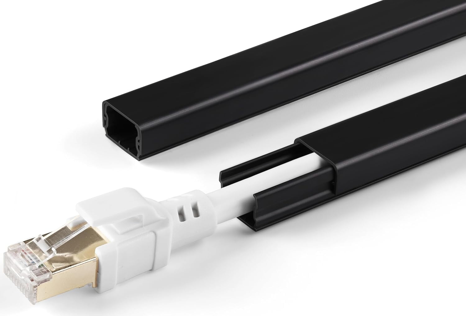 Table Extension Cable Raceway JJEAN-One Cord Hider Wall, 175in Cable Hider Concealer, Paintable PVC ...